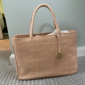 Vintage furla leather embossed handbag medium